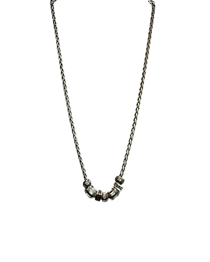Brighton Silver Tone Multi Bead Necklace