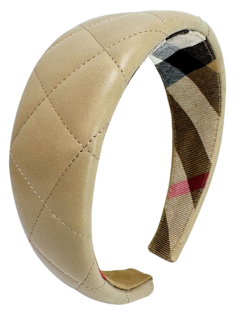 Burberry Quilted Headband Accessory Tan