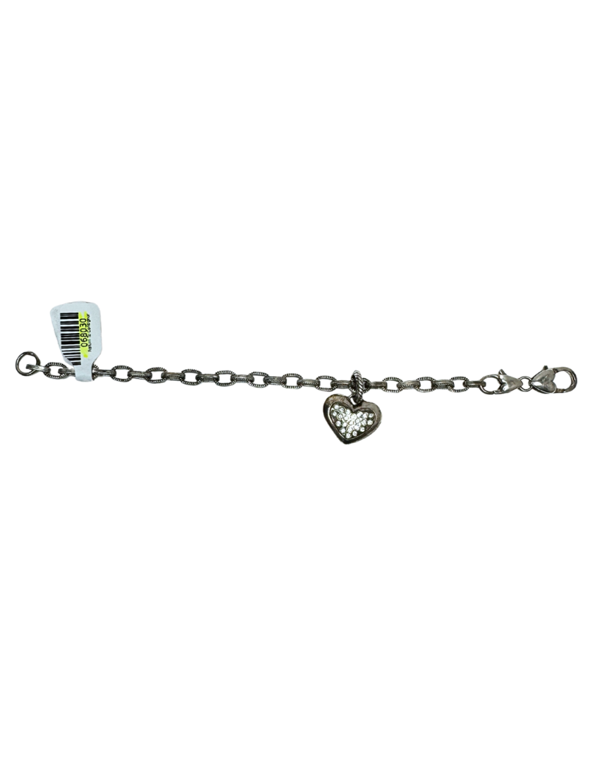 Brighton Rhinestone Heart Charm Bracelet