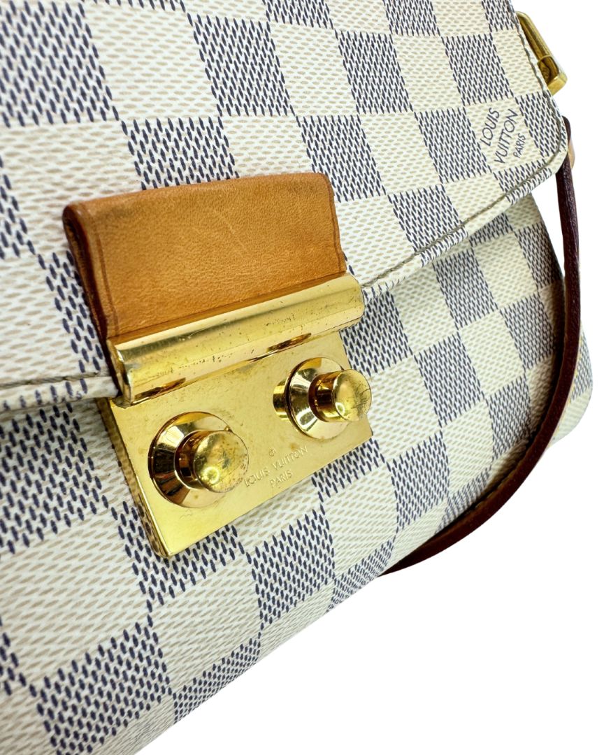 Louis Vuitton Croisette Crossbody Damier Azur White Gray