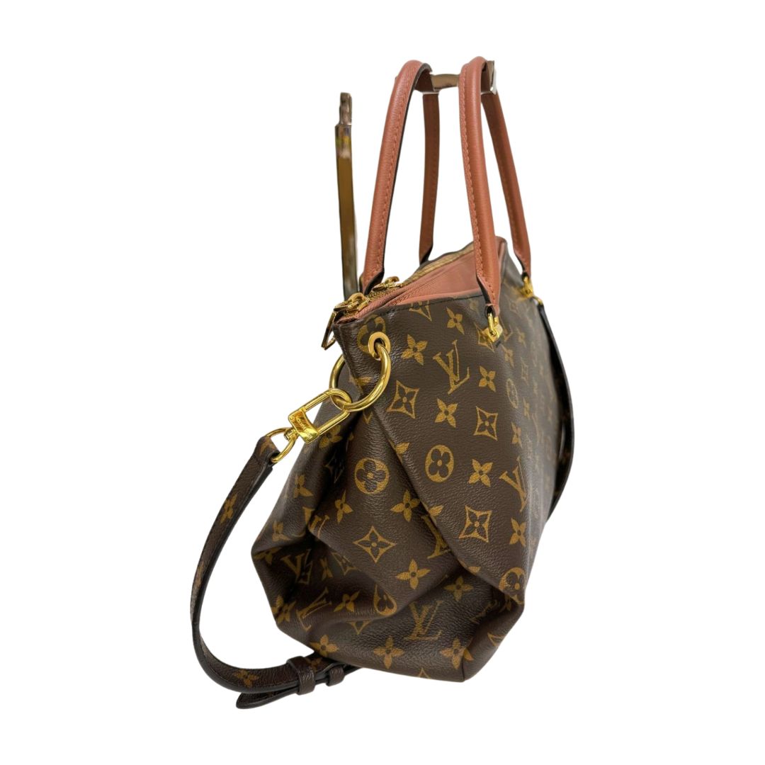 Louis Vuitton Monogram Pallas Rose Ballerine Satchel Brown Pink