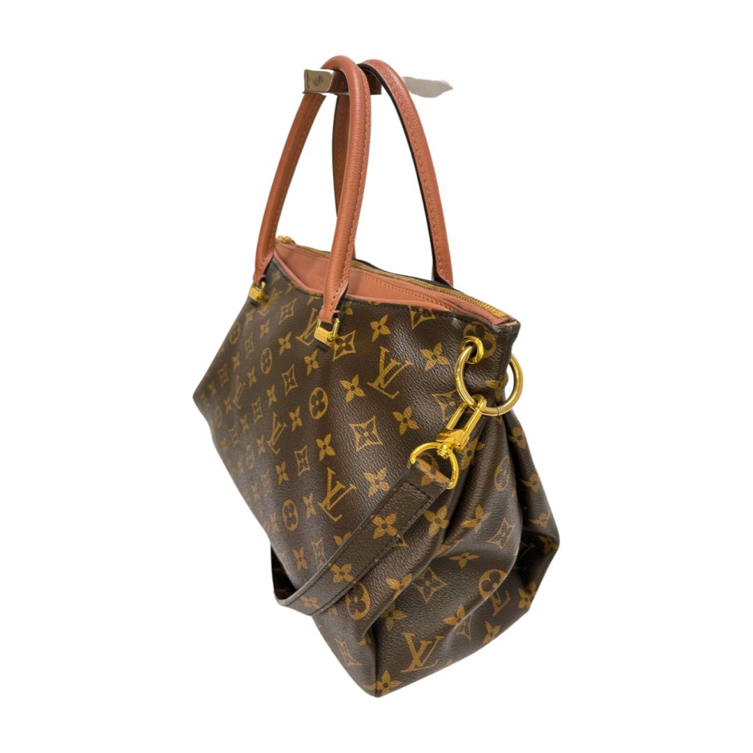 Louis Vuitton Monogram Pallas Rose Ballerine Satchel Brown Pink
