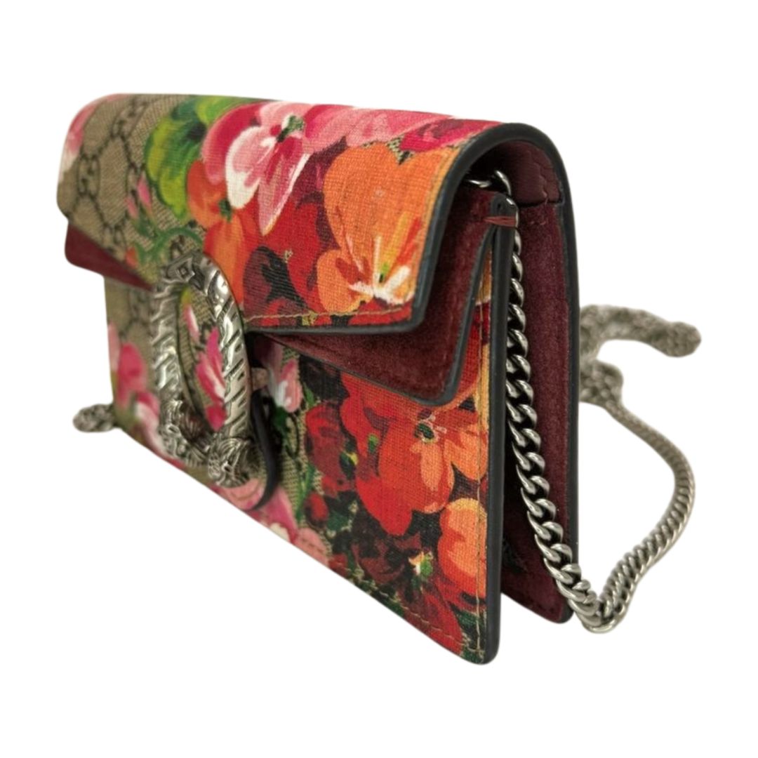 Gucci GG Supreme Dionysus Super Mini Blooms Crossbody Red Pink