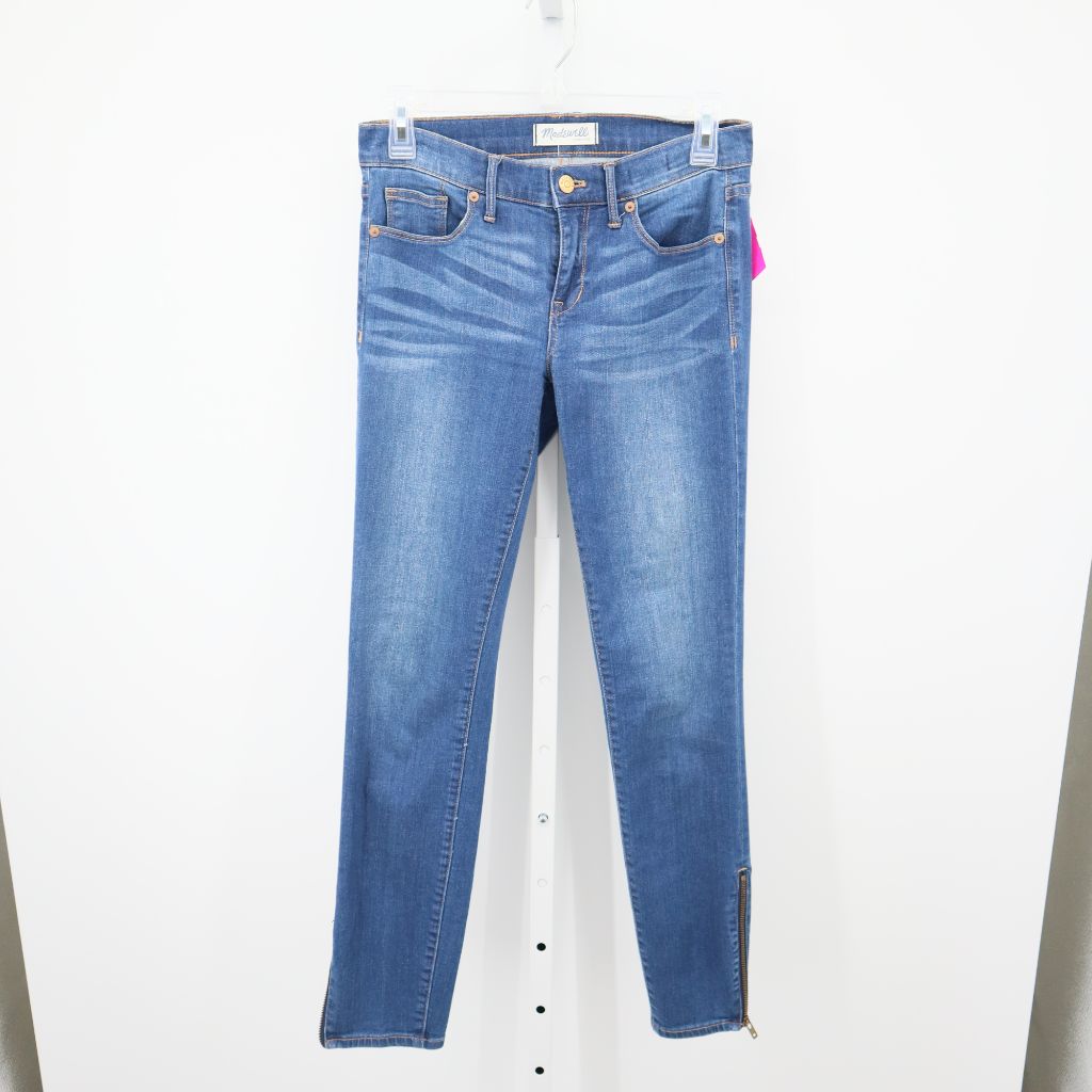 Madewell Women's Skinny Skinny Ankle Jeans Stretch Medium Wash Side Zippers 26