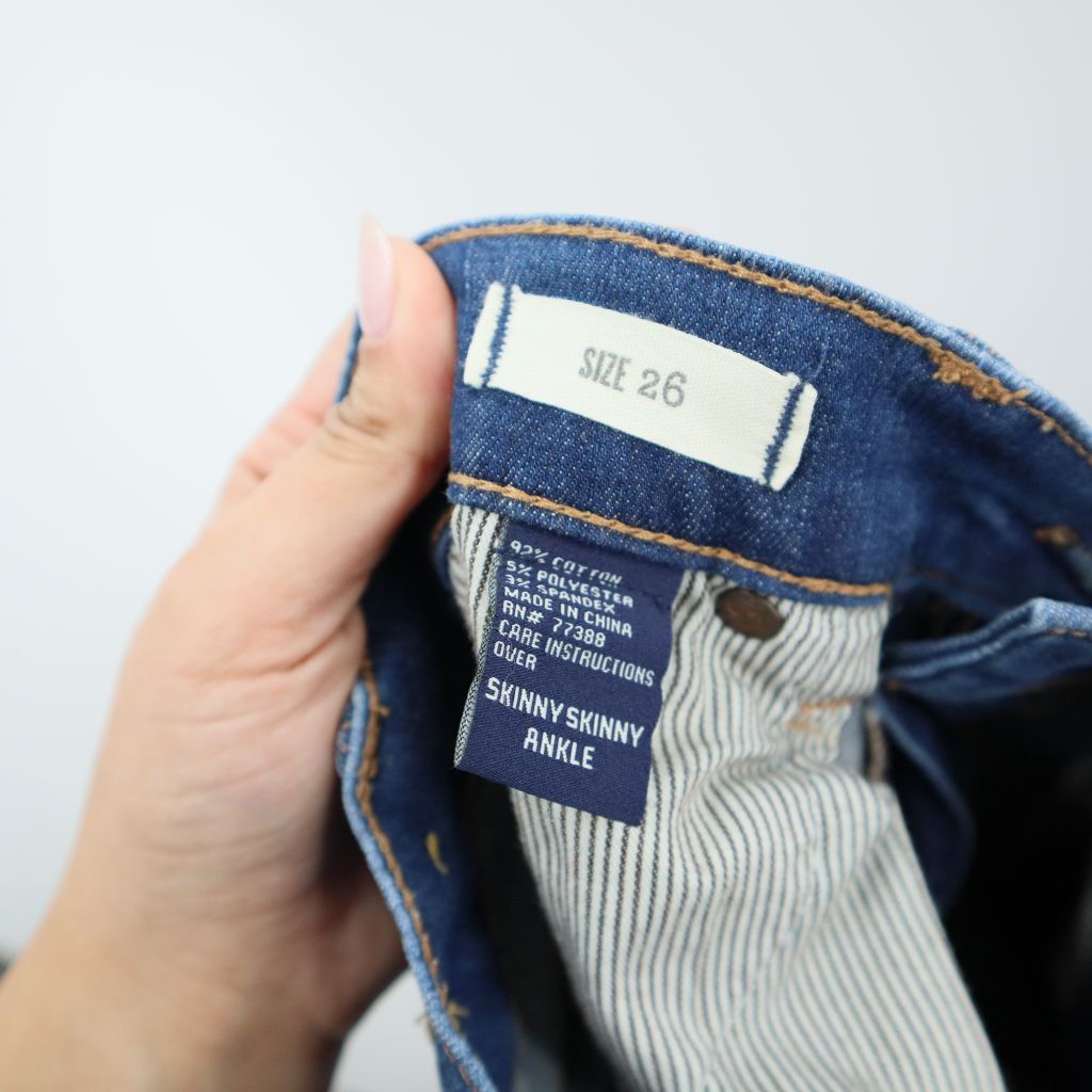 Madewell Women's Skinny Skinny Ankle Jeans Stretch Medium Wash Side Zippers 26