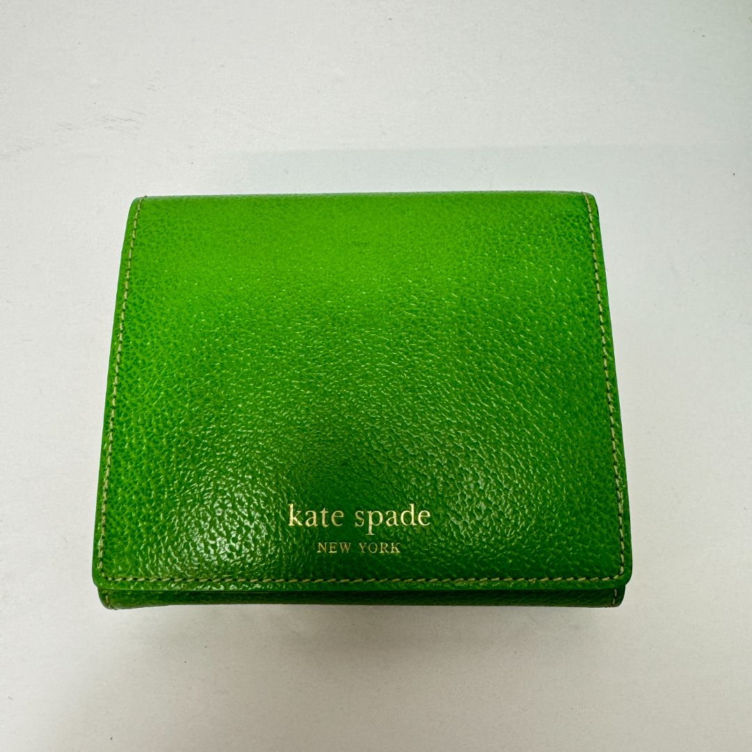 Kate Spade 2 Handle Flap Close + Matching Wallet Purse Green