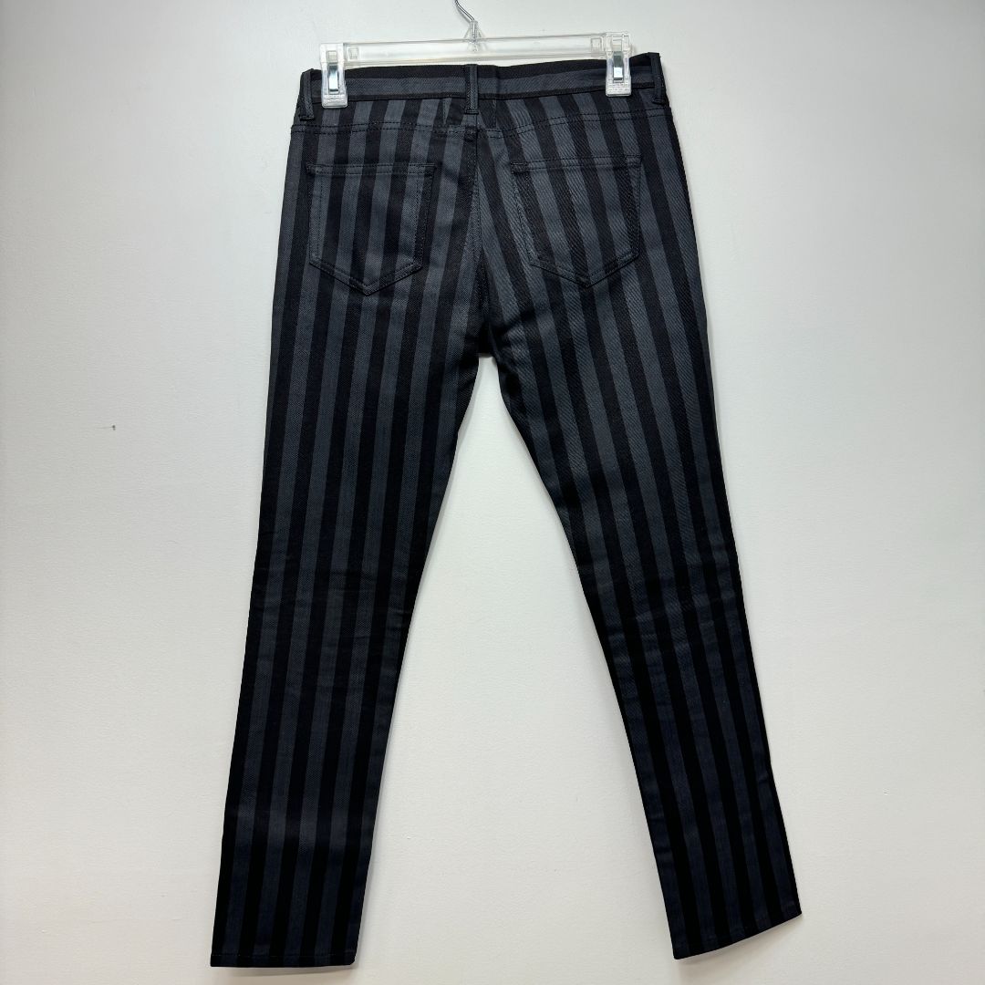 Yves Saint Laurent Striped Skinny Fit Jeans Black