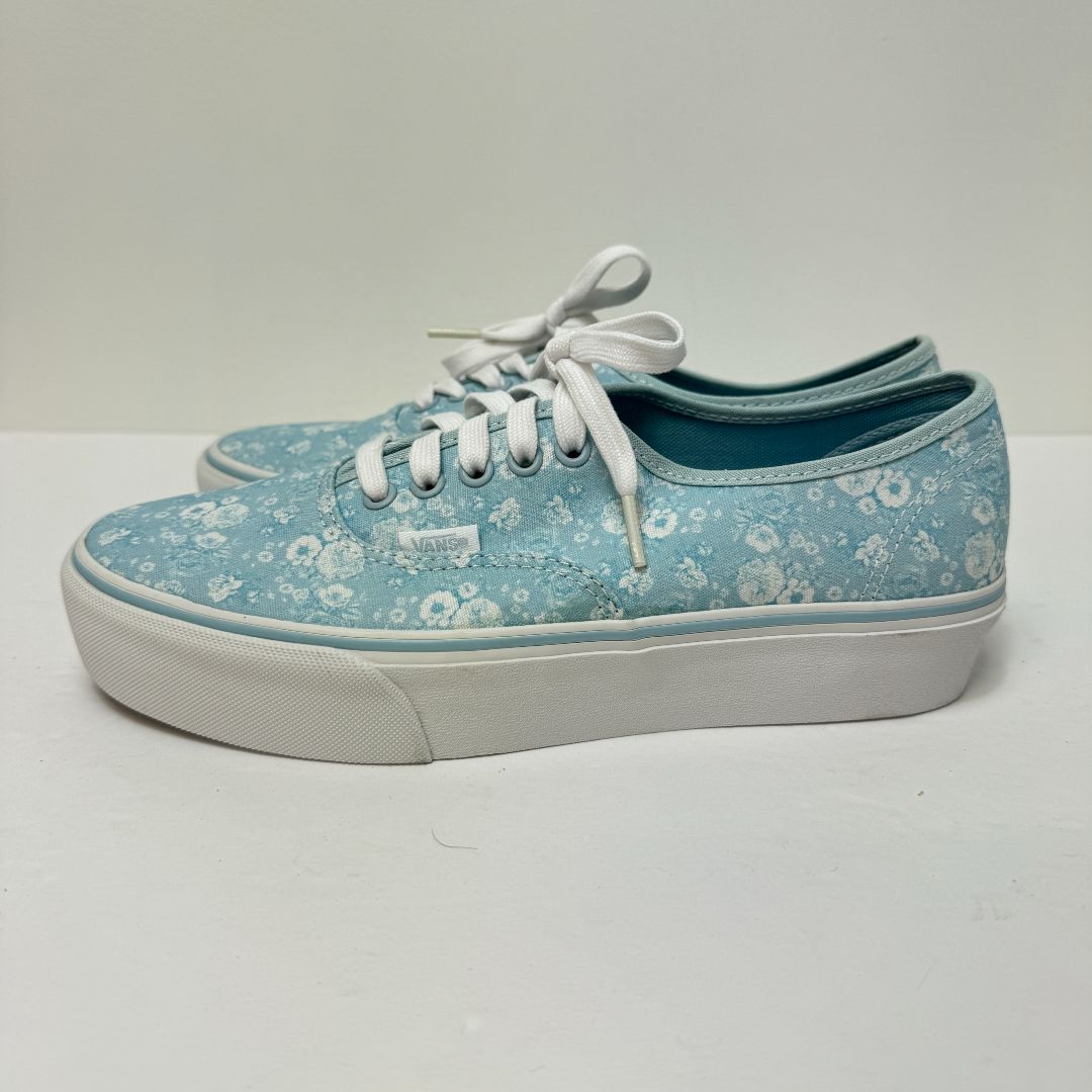 Vans Authentic Platfor Floral Lace Up Sneakers Light Blue White