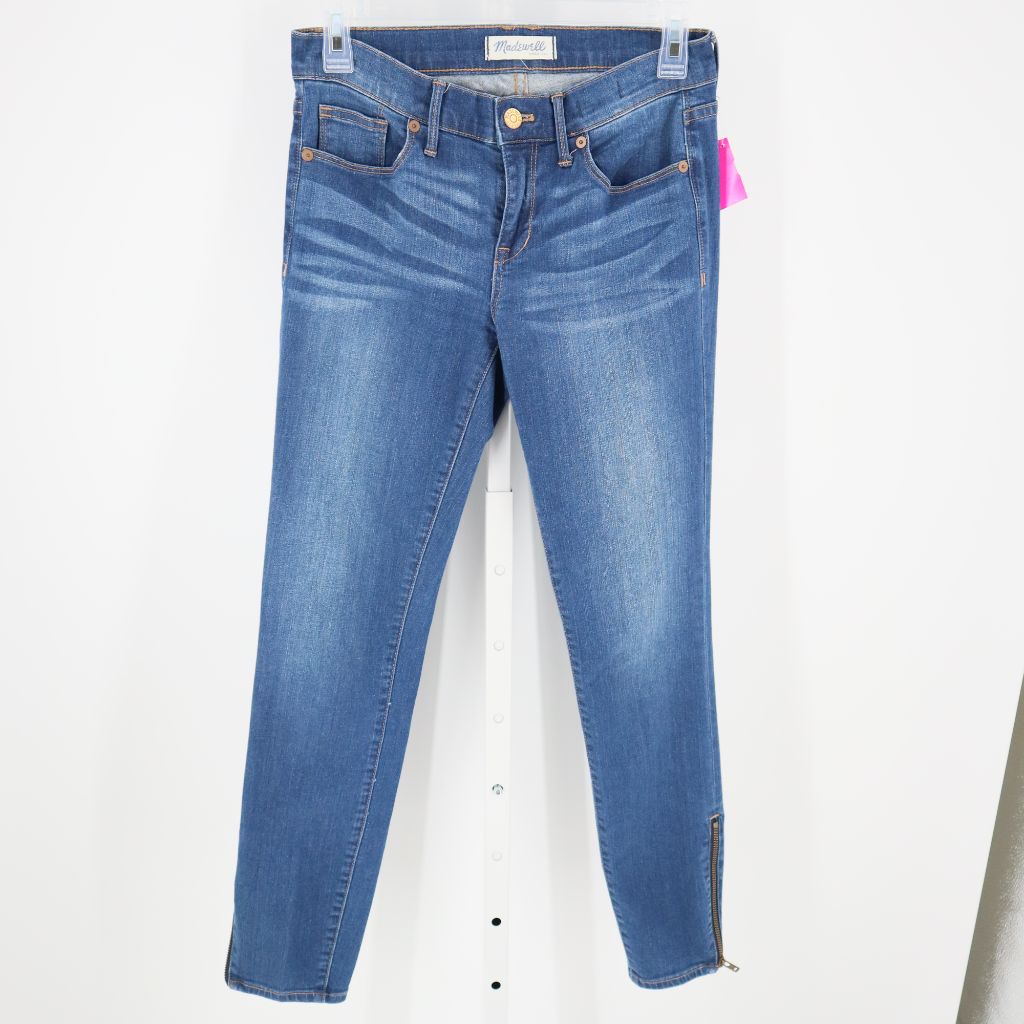 Madewell Women's Skinny Skinny Ankle Jeans Stretch Medium Wash Side Zippers 26