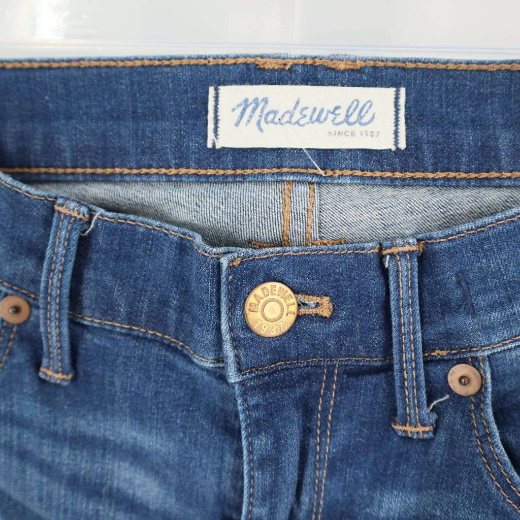Madewell Women's Skinny Skinny Ankle Jeans Stretch Medium Wash Side Zippers 26
