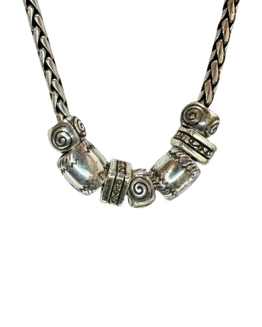 Brighton Silver Tone Multi Bead Necklace