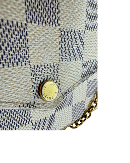 Louis Vuitton Felicie Pochette Damier Azur Crossbody White Gray