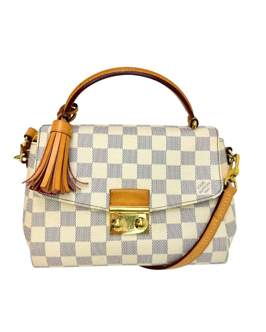 Louis Vuitton Croisette Crossbody Damier Azur White Gray