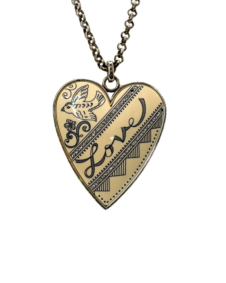 Brighton Love Scroll w/ Dove Heart Pendant Necklace