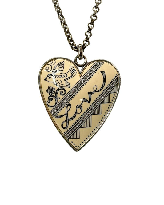 Brighton Love Scroll w/ Dove Heart Pendant Necklace