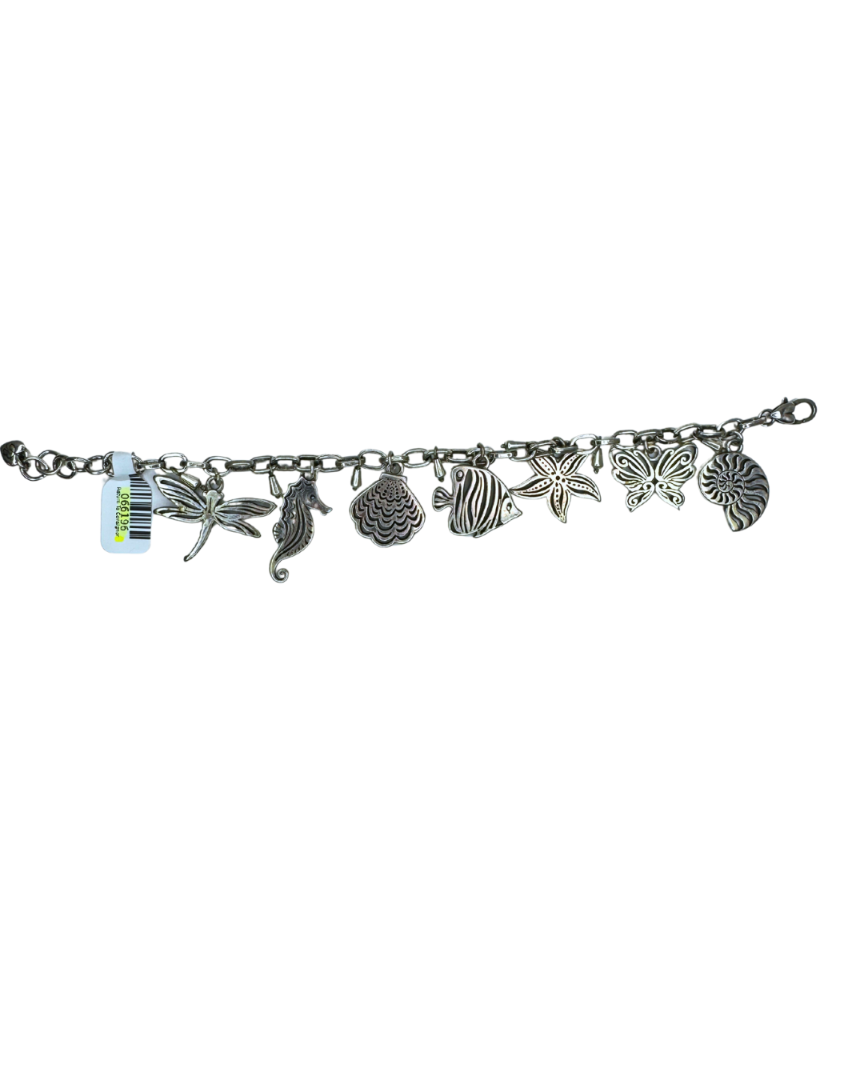 Brighton Silver Tone Bugs & Sea Creatures Charm Bracelet