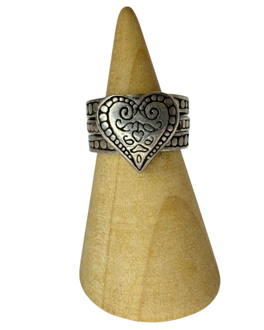 Brighton Sterling Silver Stacking W/ 2 Bands 1 Heart Ring