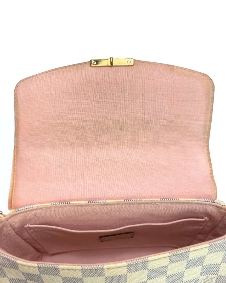 Louis Vuitton Croisette Crossbody Damier Azur White Gray