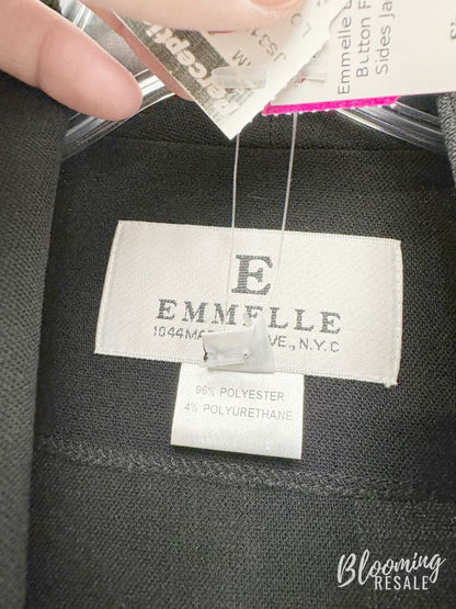 Emmelle Long Sleeve Button Front Drop Sides Jacket Black