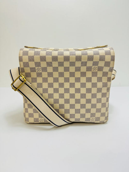 Louis Vuitton Naviglio Damier Azur Crossbody White