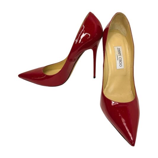 Jimmy Choo Pointed Toe Patent Leather Heels Red