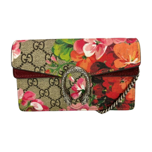 Gucci GG Supreme Dionysus Super Mini Blooms Crossbody Red Pink