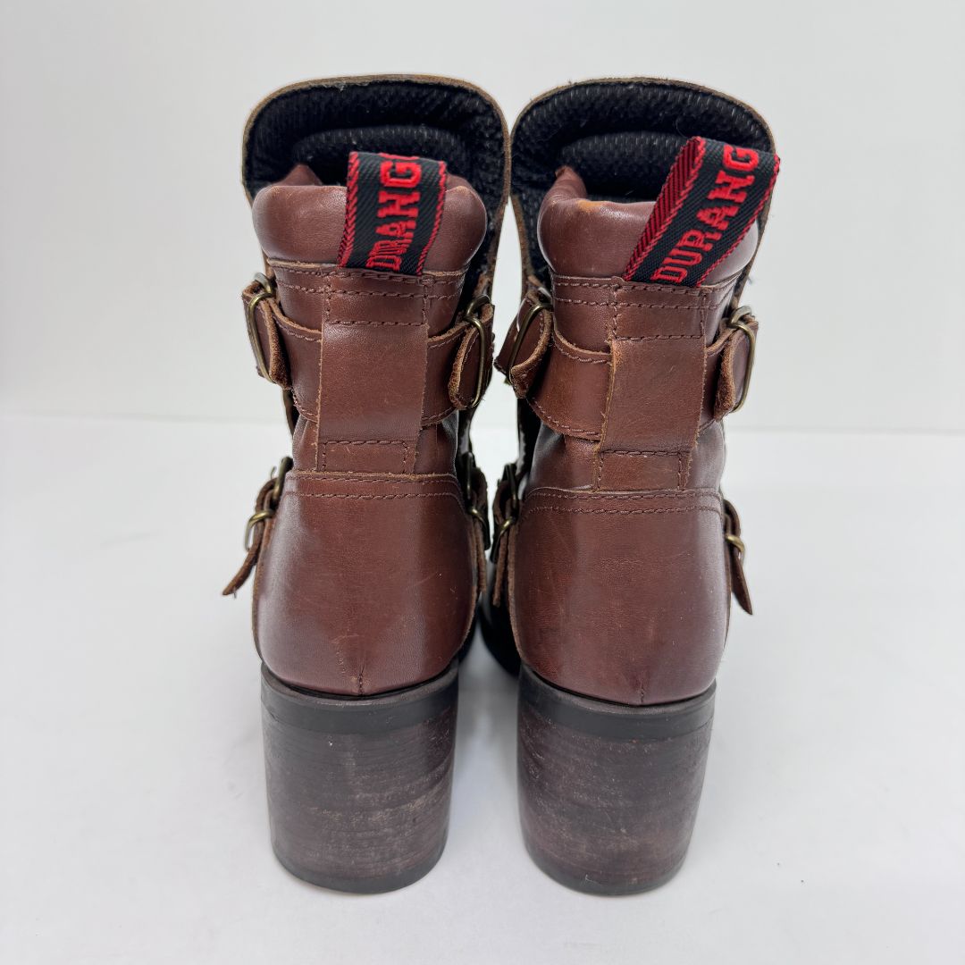 Durango Leather Block Heel Boots Brown