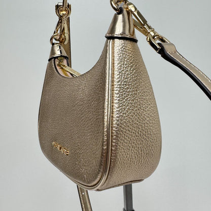 Michael Kors Cora Metallic Pebbled Leather Shoulder Bag Gold
