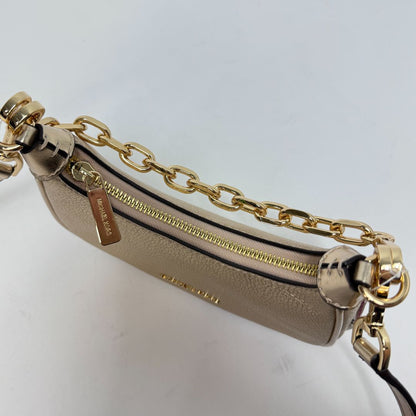 Michael Kors Cora Metallic Pebbled Leather Shoulder Bag Gold