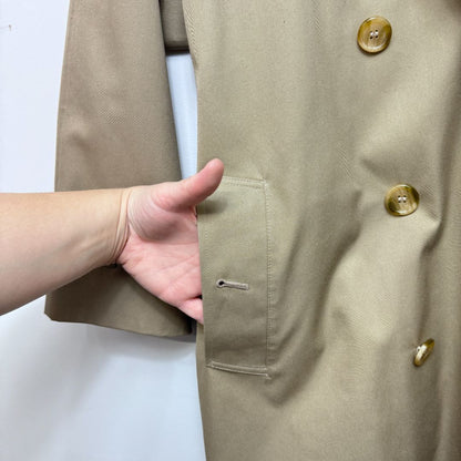 Burberry Long Sleeve Double Breasted Full Length Classic Canvas Trench Coat Beige
