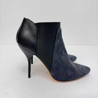 Jimmy Choo Leather w/ Stretch Insets Booties Navy Blue Black