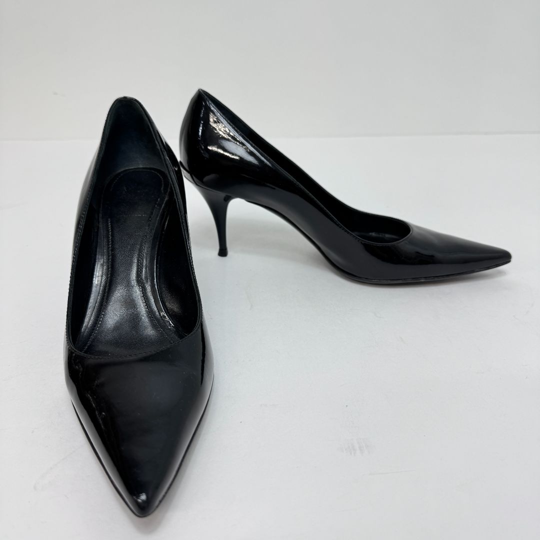 Burberry Pointed Toe Patent Leather Heels Black