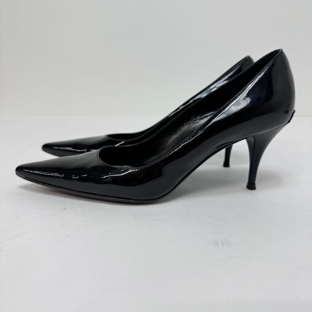 Burberry Pointed Toe Patent Leather Heels Black