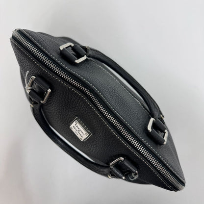 Dooney & Bourke Pebbled Leather Dome Zip Top Handbag Black