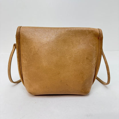 Coach Vintage Fold Over Turn Lock Leather Crossbody Blonde Brown