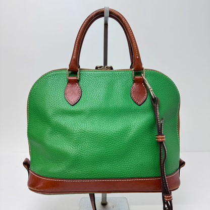 Dooney & Bourke Two Handle Crossbody Leather Purse Tan Green