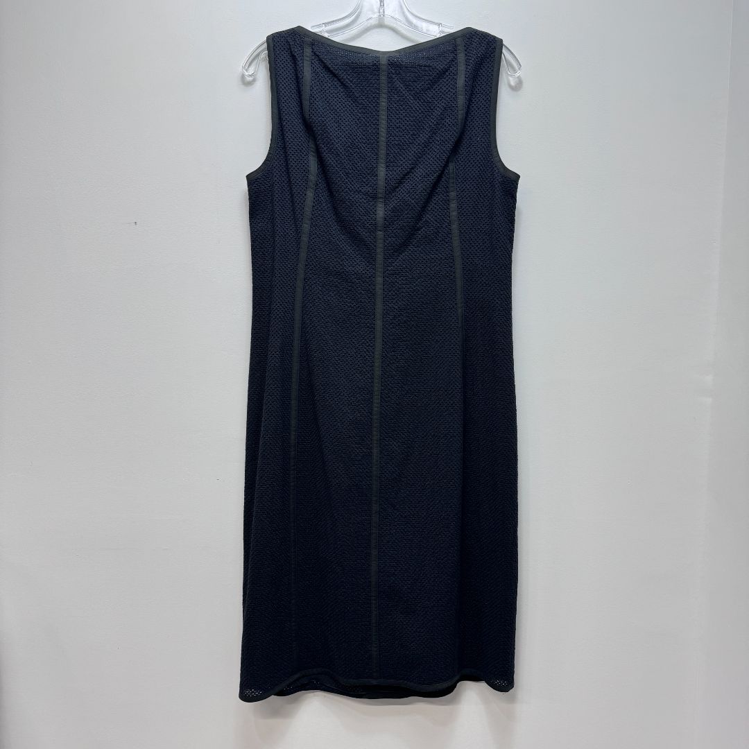 Akris Punto Sleeveless Textured Perforated  w/ Seam Details Dress Navy Blue Black