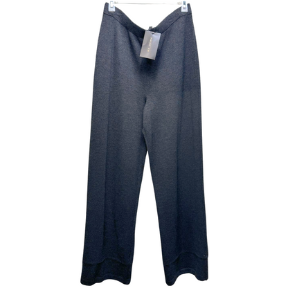 St. John Wide Leg Woven Knit Pants Dark Gray