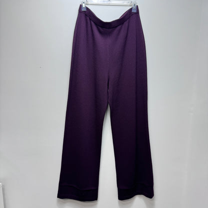 St. John Wide Leg Woven Knit Pants Purple
