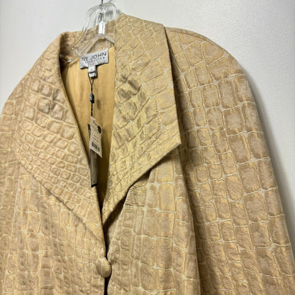 St. John Long Sleeve Single Button Jacket Beige Gold