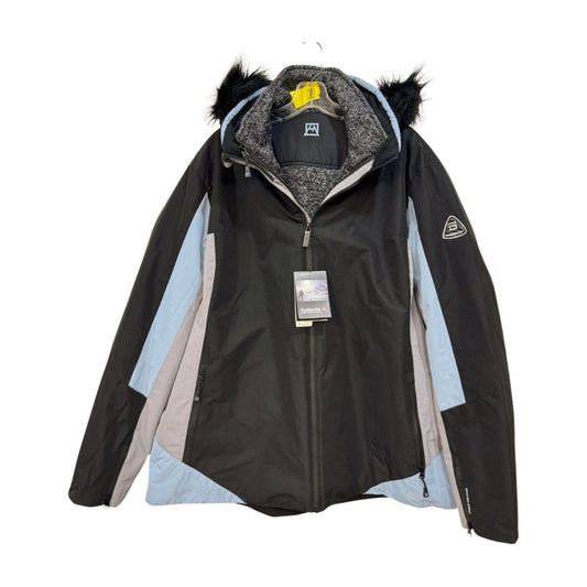Avalanche 3-In-1 Waterproof Colorblock Cold Weather Jacket Black Gray Blue