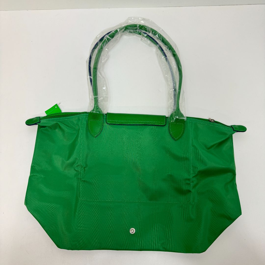 Longchamp Leather & Nylon Tote Green