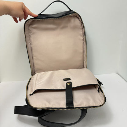 Calpak Kaya Leather Zippered Laptop Backpack Black
