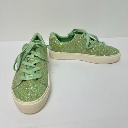 UGG Lace Up Chunky Sole Glitter Sneakers Light Green