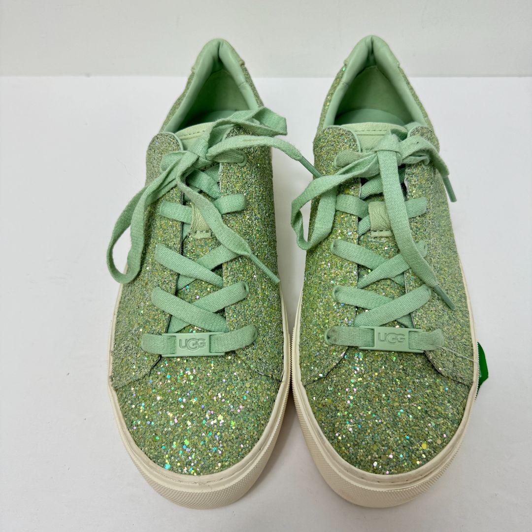 UGG Lace Up Chunky Sole Glitter Sneakers Light Green
