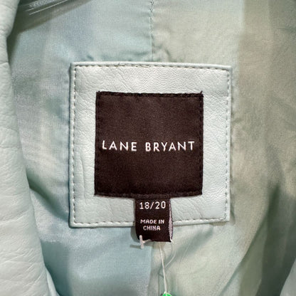Lane Bryant Long Sleeve Side Zip Collar Silver Tone Hardware Jacket Aqua