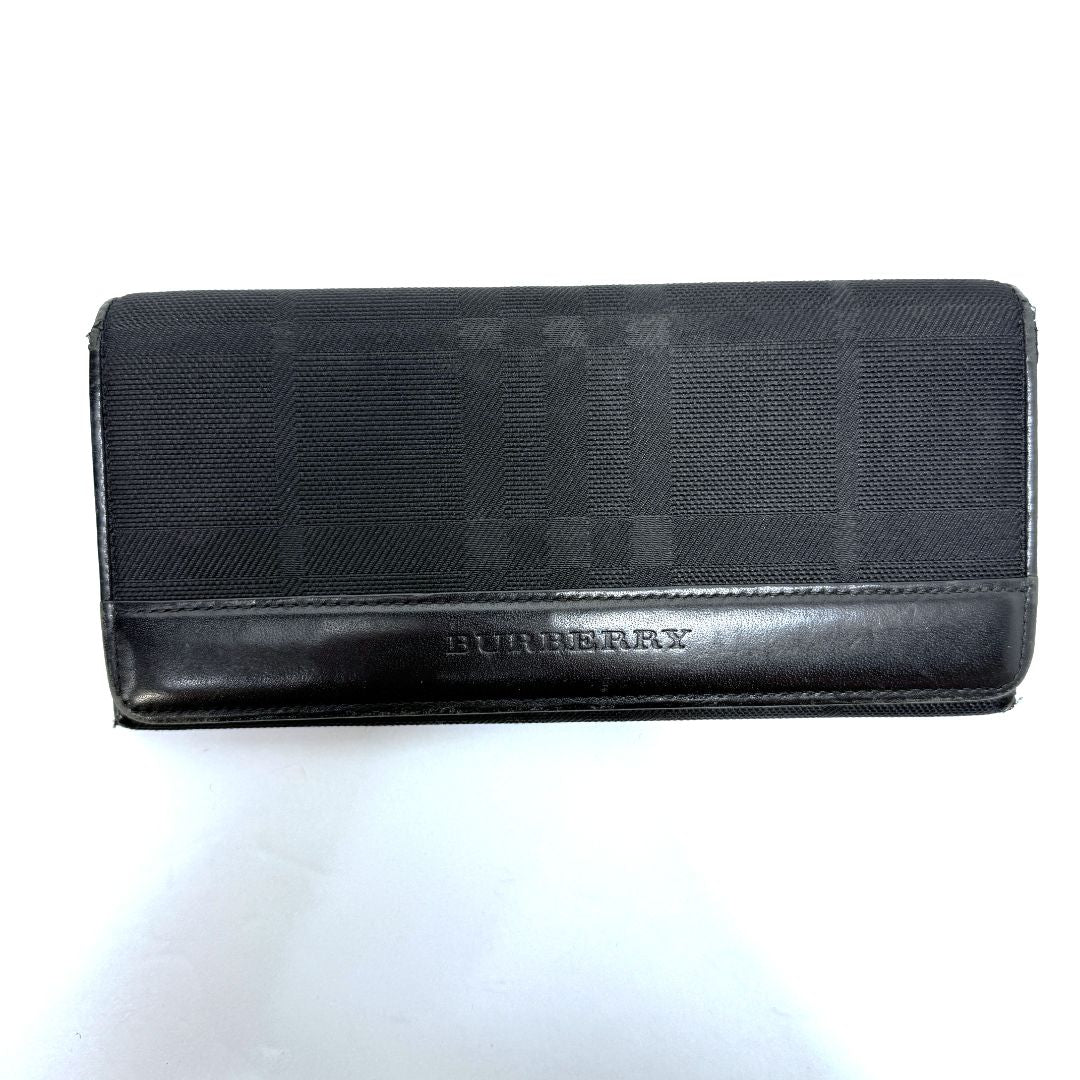 Burberry Bifold Canvas & Leather Wallet Black