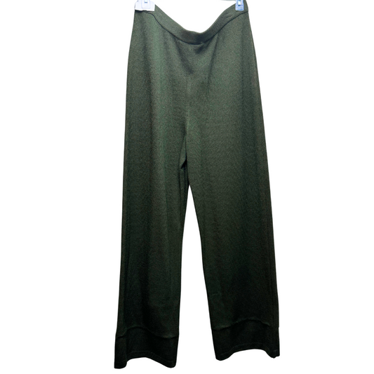 St. John Wide Leg Woven Knit Pants Green