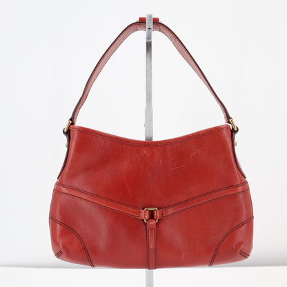 Gucci Reins Leather Hobo Shoulder Bag Red