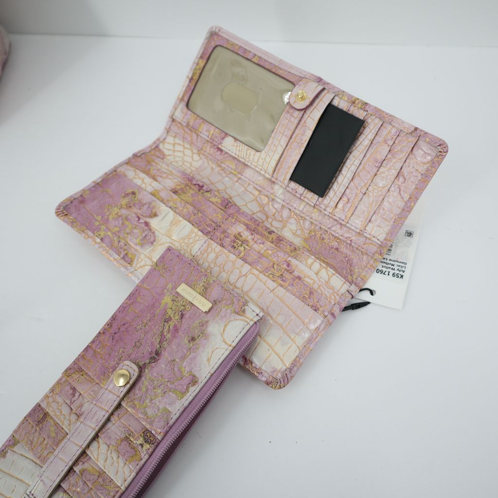 Brahmin Duxbury Satchel Lilac Melbourne Leather Marble Wallet Pink